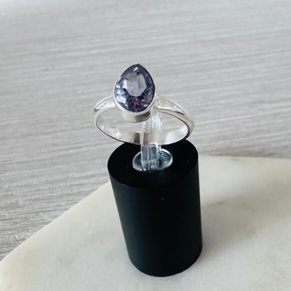 Lab Grown Color-change Alexandrite Sterling Silver Ring - Picture 5 of 9